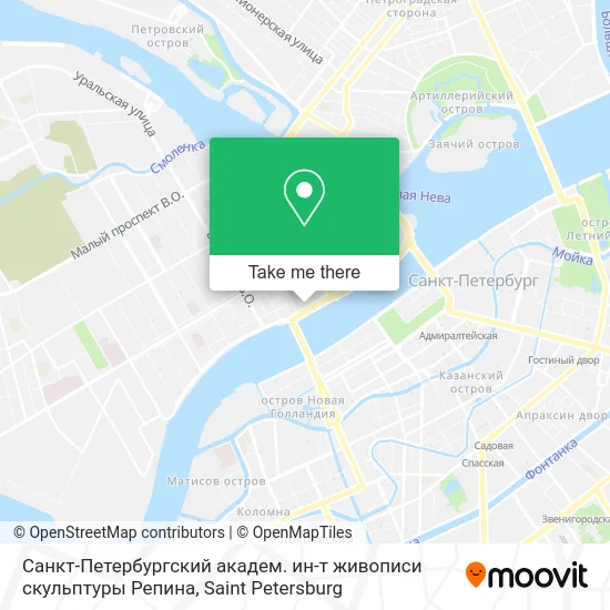 Санкт-Петербургский академ. ин-т живописи скульптуры Репина map