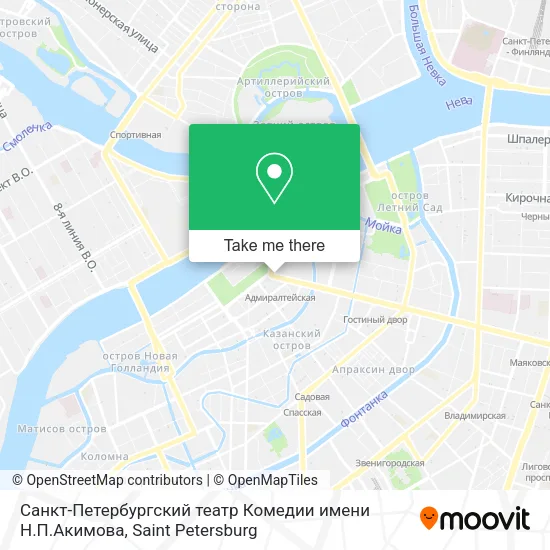 Санкт-Петербургский театр Комедии имени Н.П.Акимова map