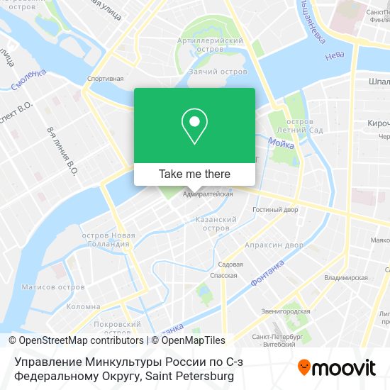 Управление Минкультуры России по С-з Федеральному Округу map