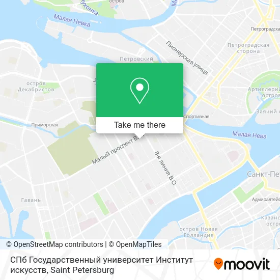 СПб Государственный университет Институт искусств map