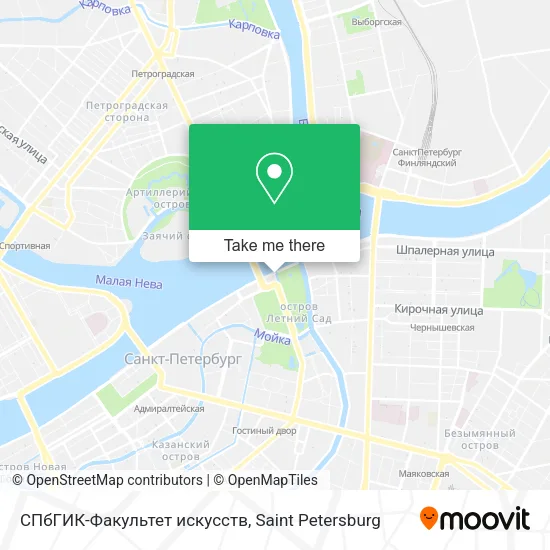 СПбГИК-Факультет искусств map