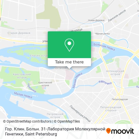 Гор. Клин. Больн. 31-Лаборатория Молекулярной Генетики map