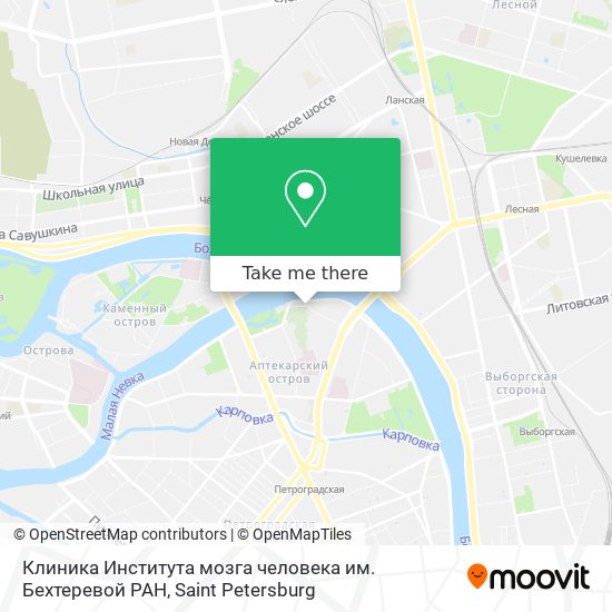 Клиника Института мозга человека им. Бехтеревой РАН map