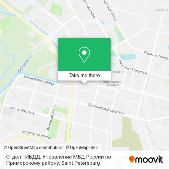 Отдел ГИБДД, Управление МВД России по Приморскому району map