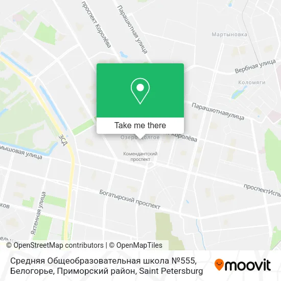 Средняя Общеобразовательная школа №555, Белогорье, Приморский район map