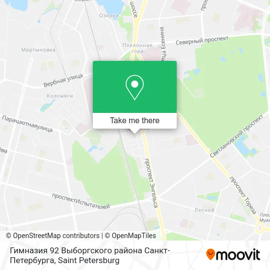 Гимназия 92 Выборгского района Санкт-Петербурга map