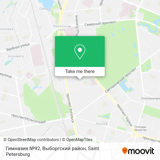 Гимназия №92, Выборгский район map