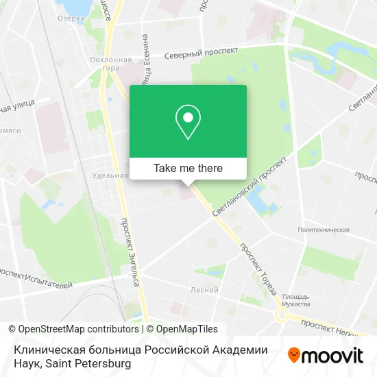 Клиническая больница Российской Академии Наук map