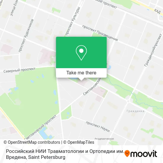 Российский НИИ Травматологии и Ортопедии им. Вредена map