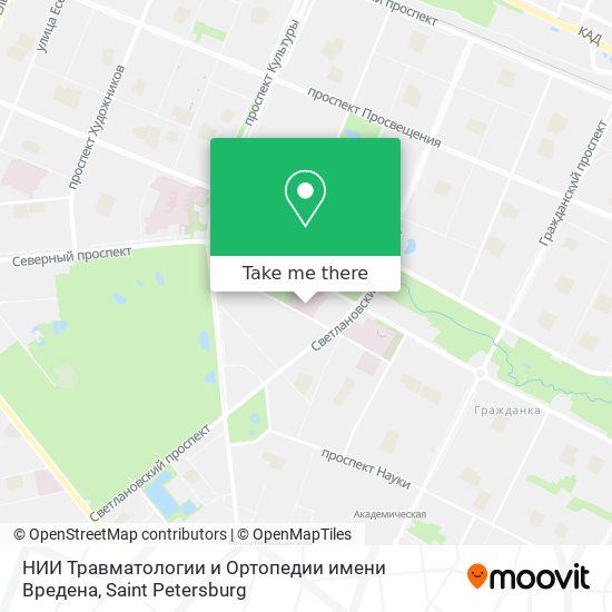 НИИ Травматологии и Ортопедии имени Вредена map