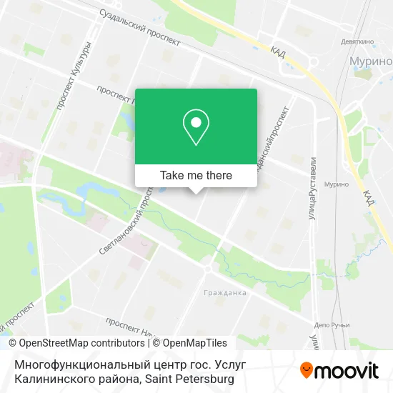 Многофункциональный центр гос. Услуг Калининского района map