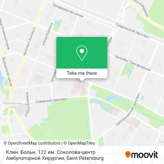 Клин. Больн. 122 им. Соколова-центр Амбулаторной Хирургии map