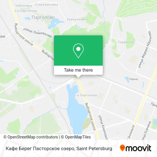 Кафе Берег Пасторское озеро map