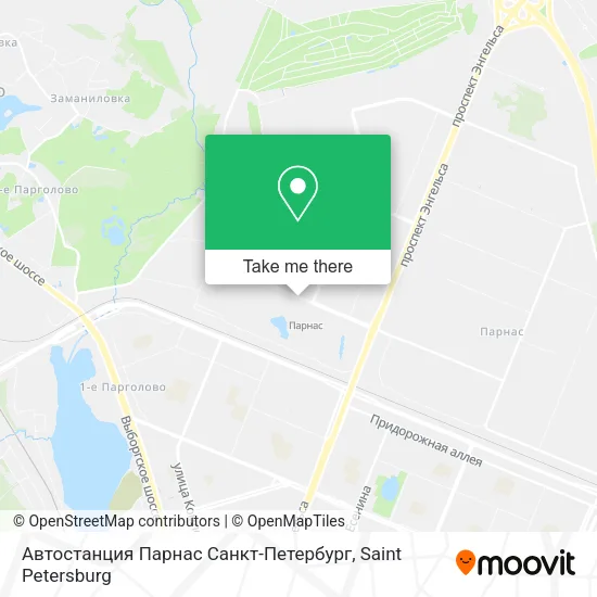 Автостанция Парнас Санкт-Петербург map