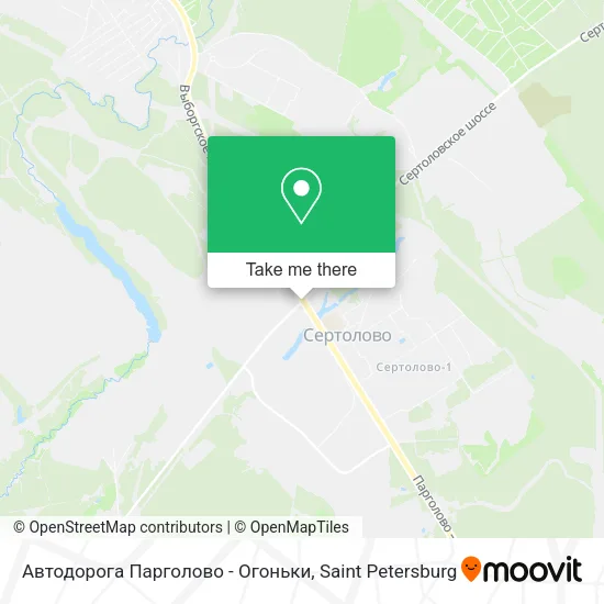 Автодорога Парголово - Огоньки map