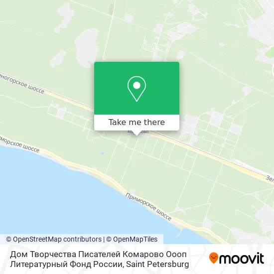Дом Творчества Писателей Комарово Оооп Литературный Фонд России map