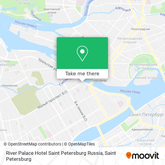 River Palace Hotel Saint Petersburg Russia map