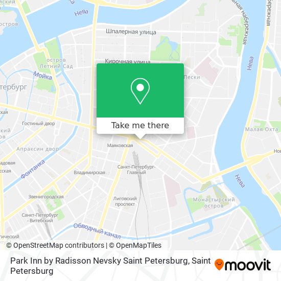 Park Inn by Radisson Nevsky Saint Petersburg map