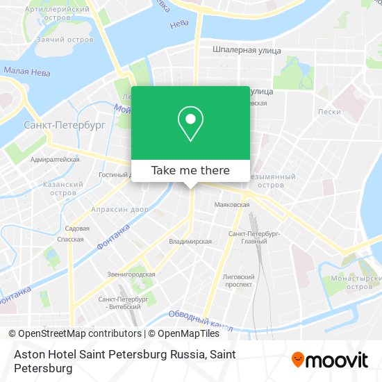 Aston Hotel Saint Petersburg Russia map