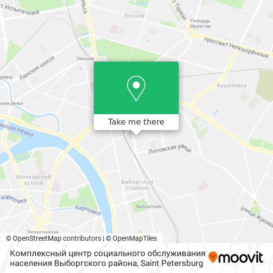 Комплексный центр социального обслуживания населения Выборгского района map