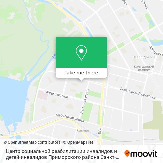 Центр социальной реабилитации инвалидов и детей-инвалидов Приморского района Санкт-Петербурга map