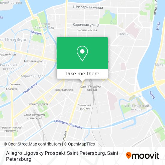 Allegro Ligovsky Prospekt Saint Petersburg map