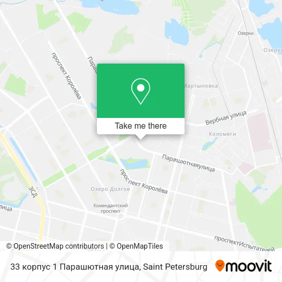 33 корпус 1 Парашютная улица map