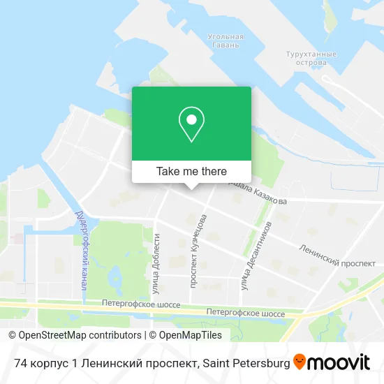 74 корпус 1 Ленинский проспект map