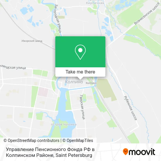 Управление Пенсионного Фонда РФ в Колпинском Районе map