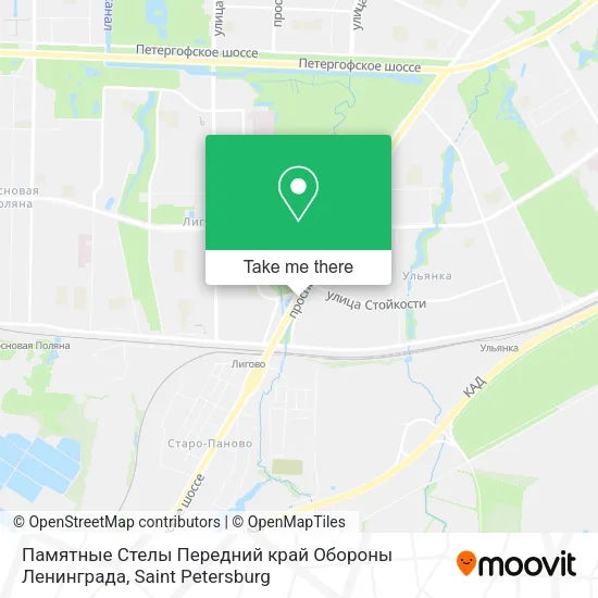 Памятные Стелы Передний край Обороны Ленинграда map