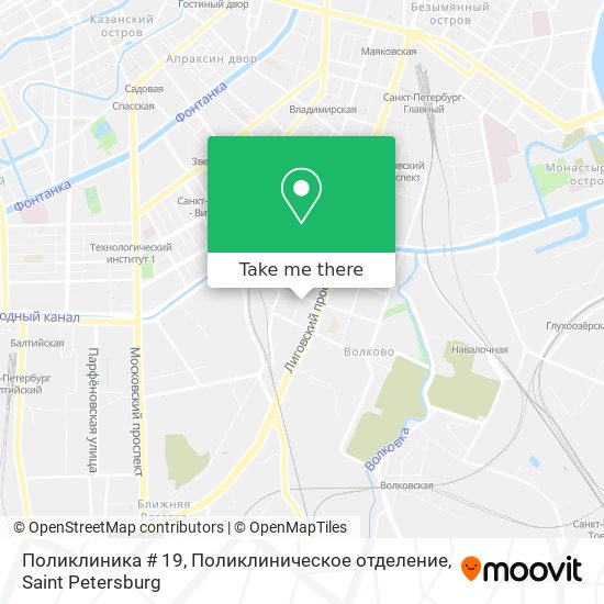 Поликлиника # 19, Поликлиническое отделение map