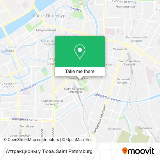 Аттракционы у Тюза map