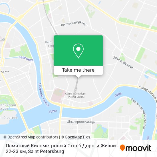 Памятный Километровый Столб Дороги Жизни 22-23 км map