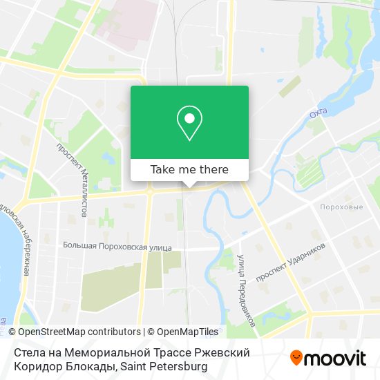 Стела на Мемориальной Трассе Ржевский Коридор Блокады map