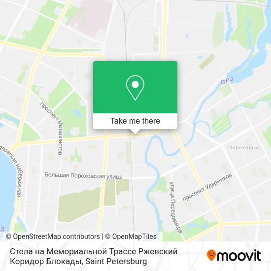 Стела на Мемориальной Трассе Ржевский Коридор Блокады map
