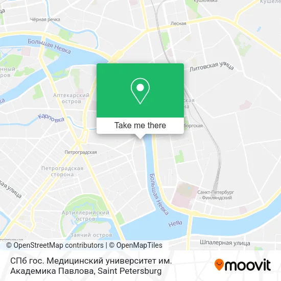 СПб гос. Медицинский университет им. Академика Павлова map