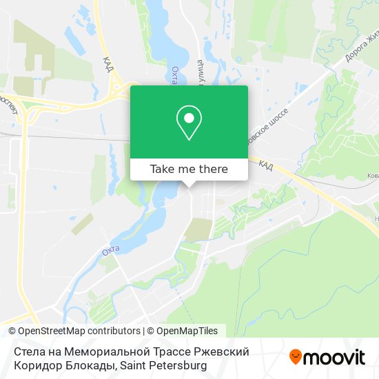 Стела на Мемориальной Трассе Ржевский Коридор Блокады map