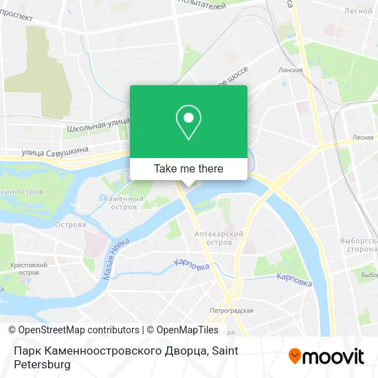 Парк Каменноостровского Дворца map