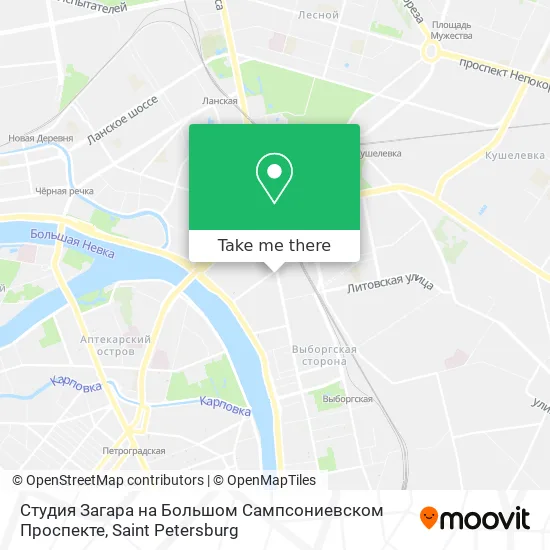 Студия Загара на Большом Сампсониевском Проспекте map