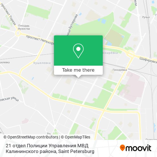 21 отдел Полиции Управления МВД Калининского района map