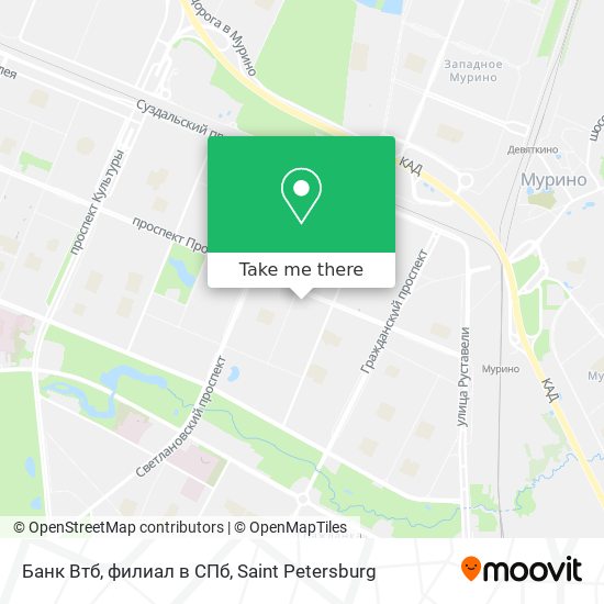 Банк Втб, филиал в СПб map