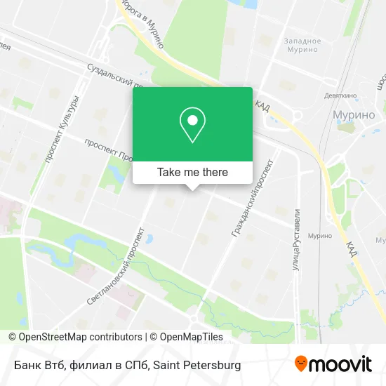Банк Втб, филиал в СПб map