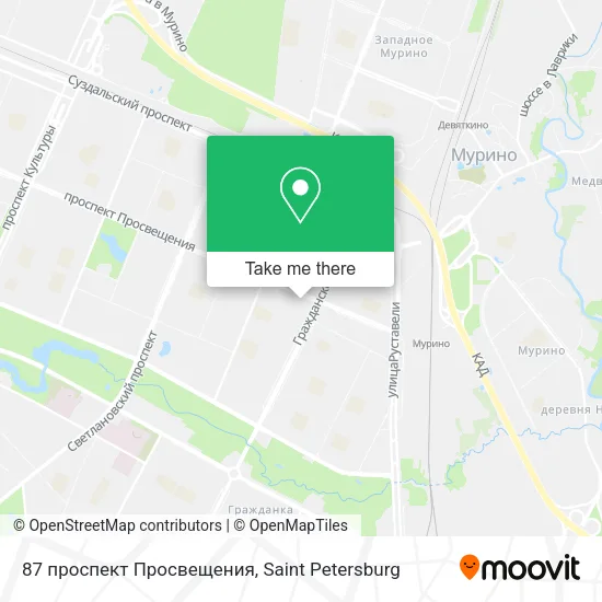 87 проспект Просвещения map