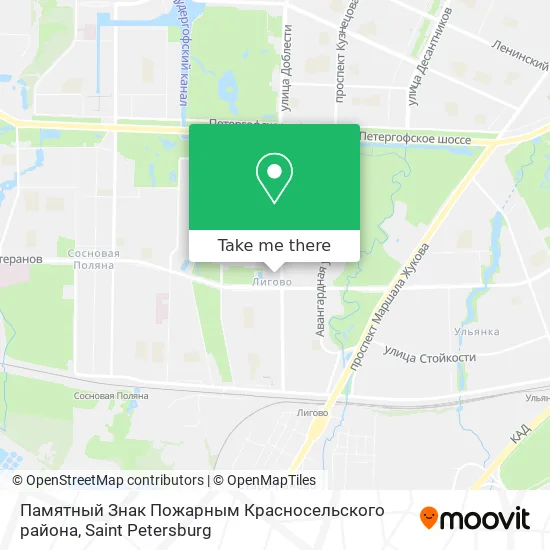 Памятный Знак Пожарным Красносельского района map