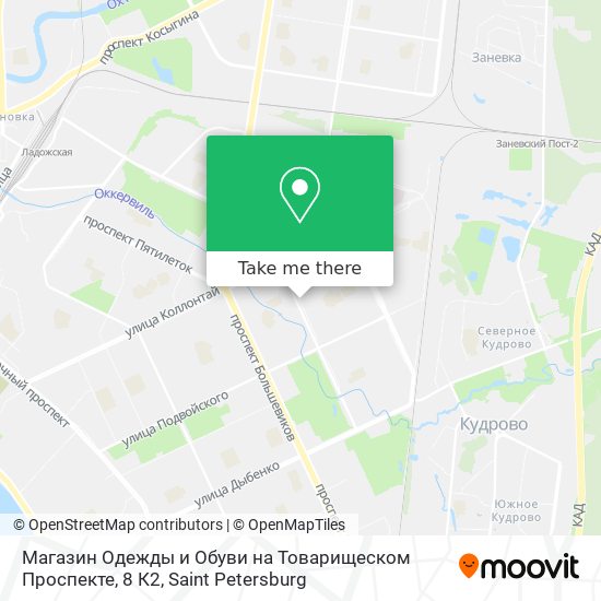 Магазин Одежды и Обуви на Товарищеском Проспекте, 8 К2 map