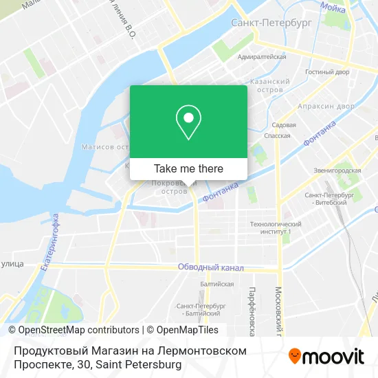 Продуктовый Магазин на Лермонтовском Проспекте, 30 map