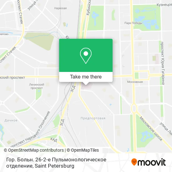 Гор. Больн. 26-2-е Пульмонологическое отделение map
