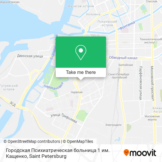 Городская Психиатрическая больница 1 им. Кащенко map