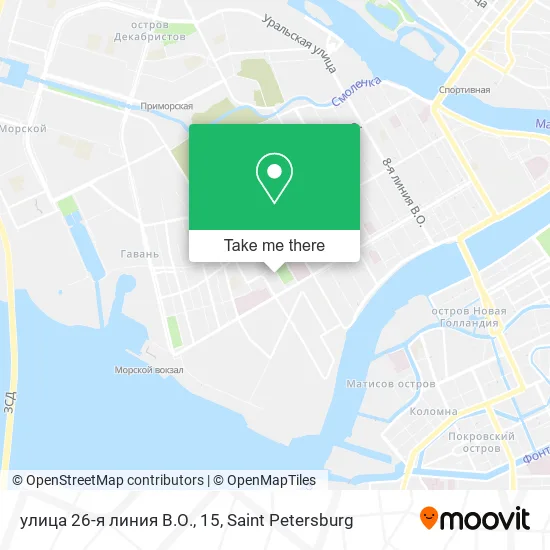 улица 26-я линия В.О., 15 map