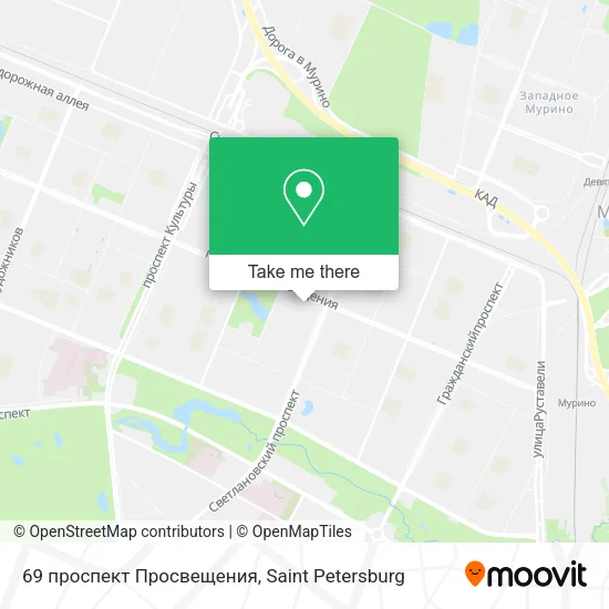 69 проспект Просвещения map